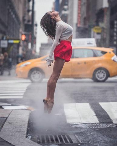 纽约街头的唯美芭蕾舞者意境图片大全