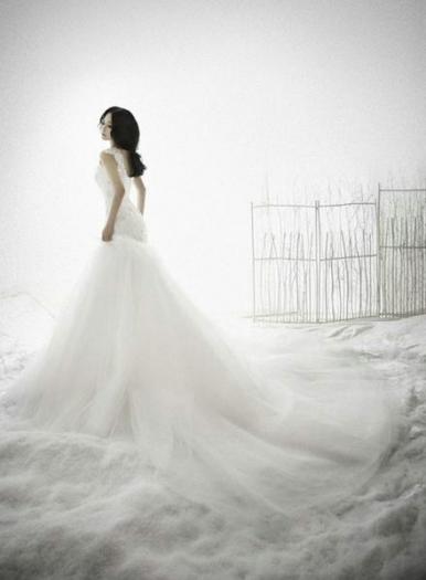 好看的新娘白色唯美婚纱图片